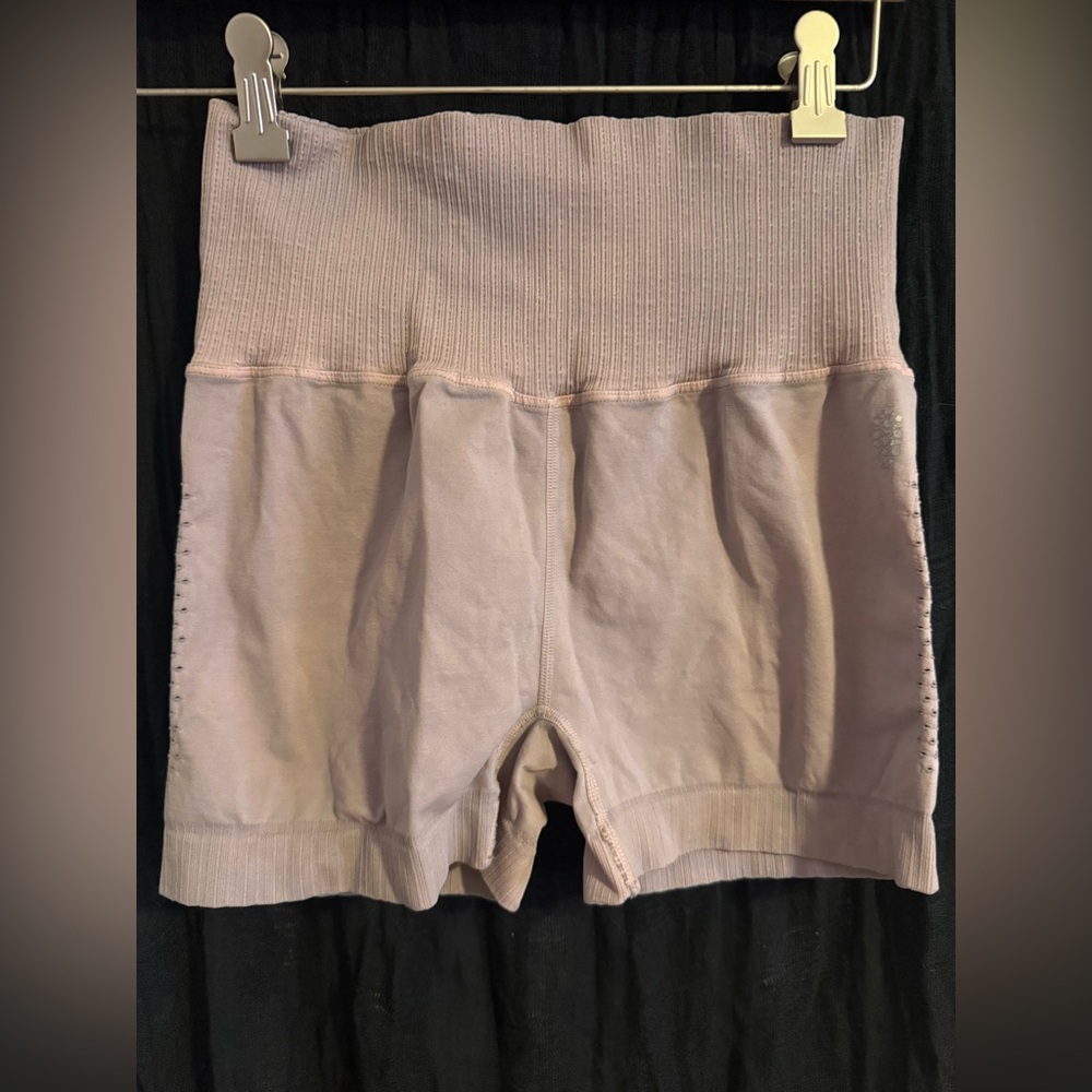 Free People Movement Good Karma Washed Out Brown Grey Running Shorts